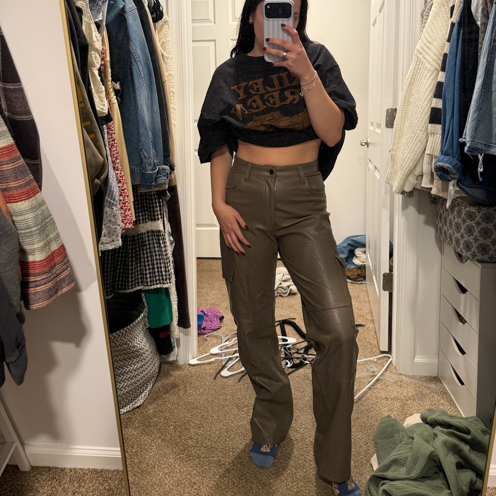 abercrombie & fitch leather pants